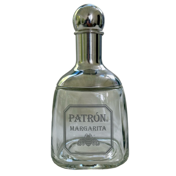 PATRON Margarita Shaker Glass Chrome Bottle 18oz Cocktail Mixer Tequila Whisky - Picture 1 of 8